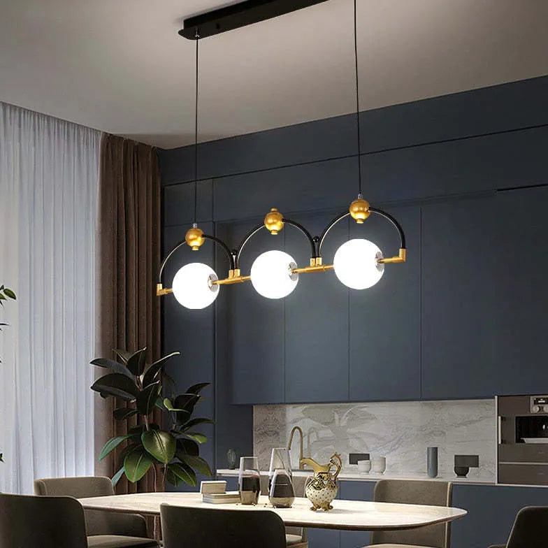 Four-Head Linear Pendant Light for Kitchen