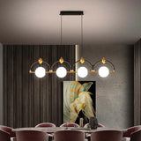 Four-Head Linear Pendant Light for Kitchen