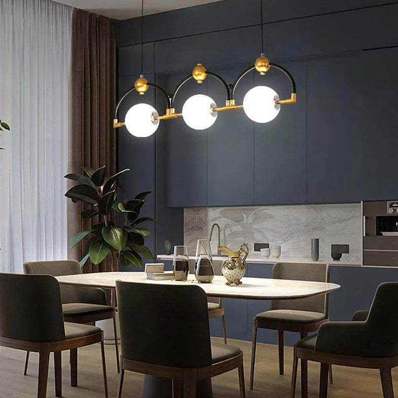 Four-Head Linear Pendant Light for Kitchen