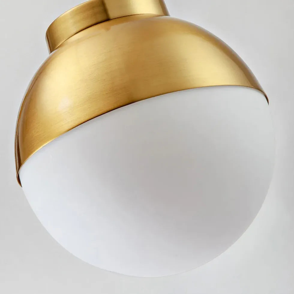 Gold Hanging Sphere Arched Floor Lamp