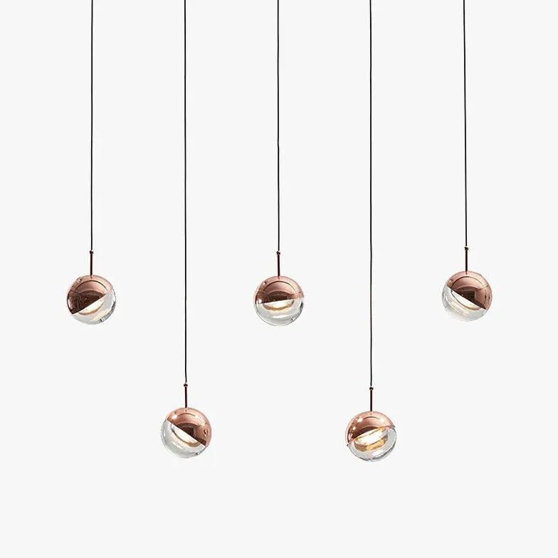 Half-Metal Half-Glass Single Head Minimalist Pendant Light