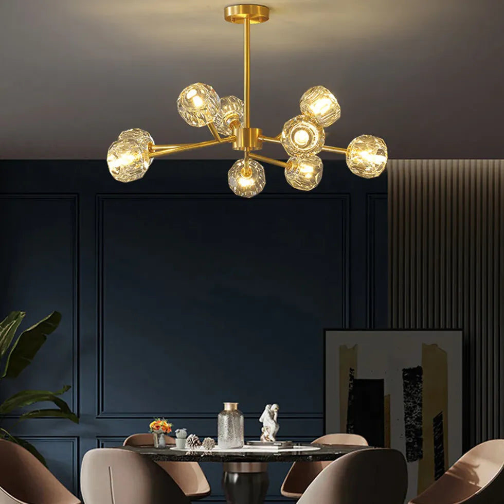 Gold Glass Radial for Dining Room Chandelier