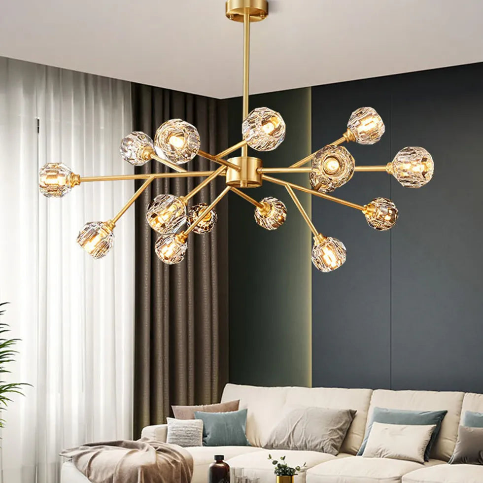 Gold Glass Radial for Dining Room Chandelier