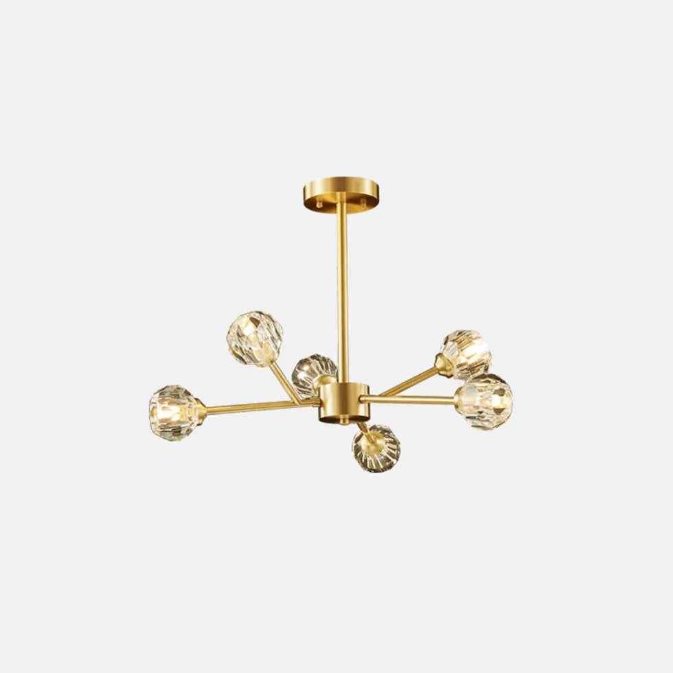 Gold Glass Radial for Dining Room Chandelier