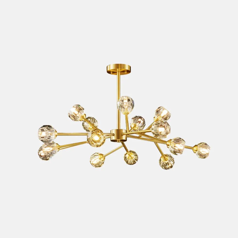 Gold Glass Radial for Dining Room Chandelier