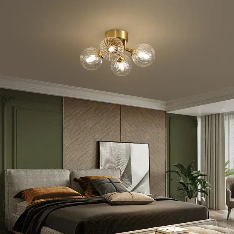 Multiple Matte Frosted Glass Spherical Ceiling Light