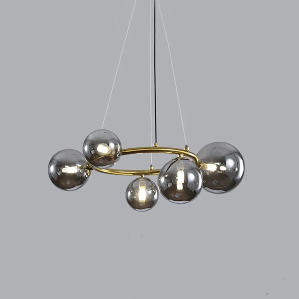 Ring-Shaped Multi Glass Ball Minimalist Chandelier