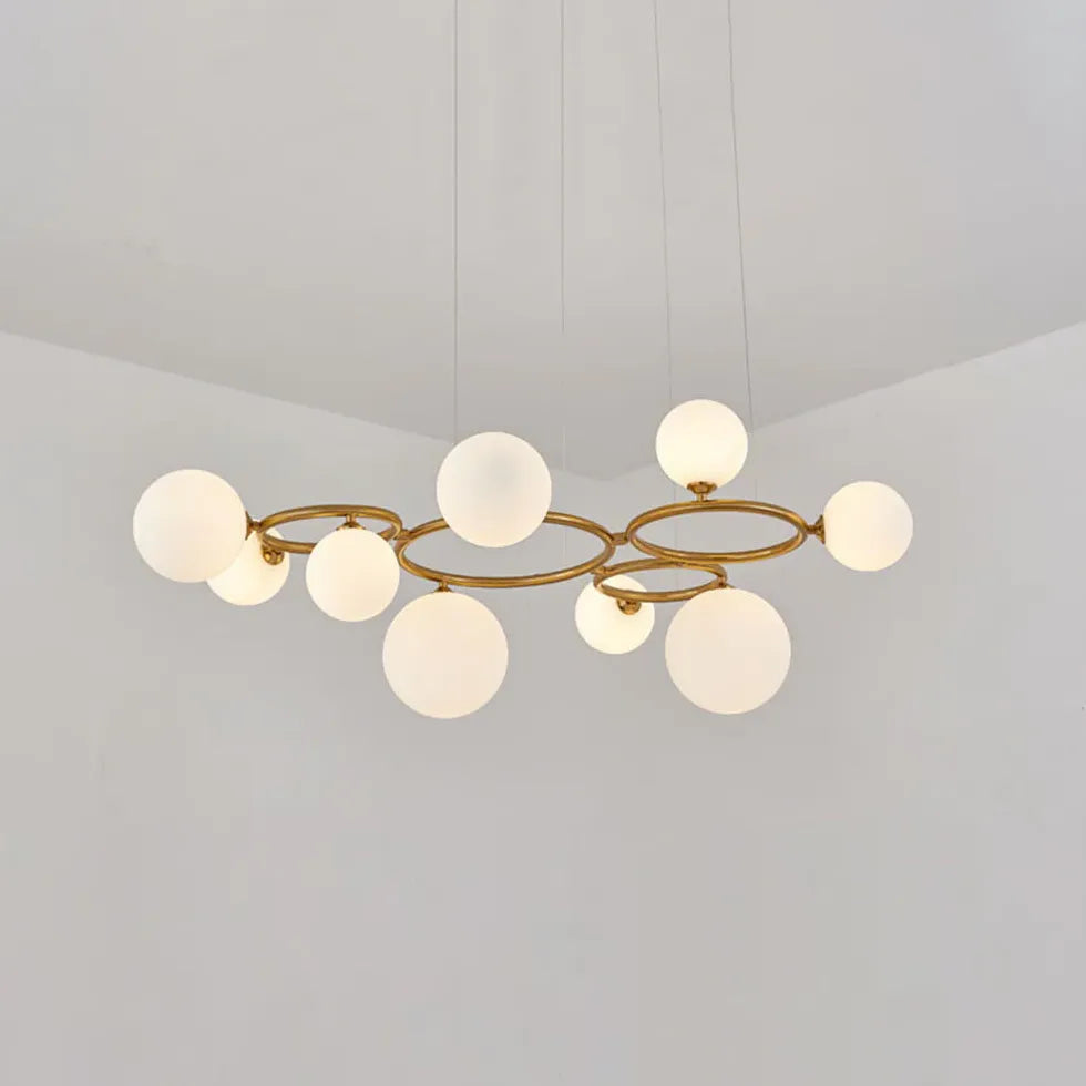 Ring-Shaped Multi Glass Ball Minimalist Chandelier