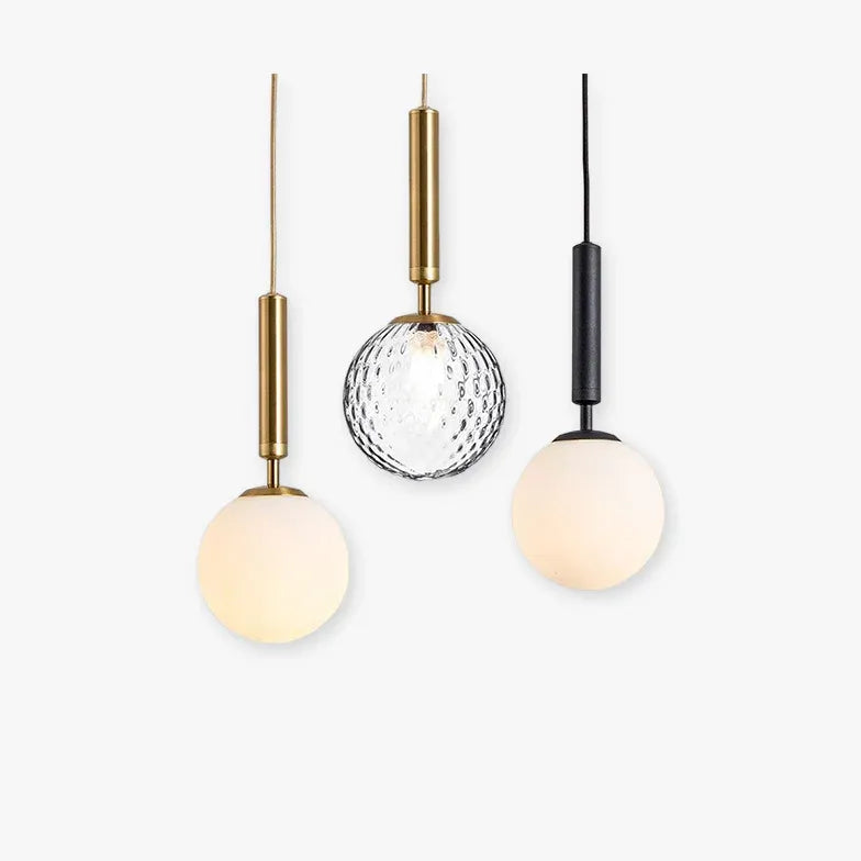 Single Head Glass Ball Minimalist Pendant Light