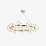 Ring Glass Ball Luxury Gold Chandelier