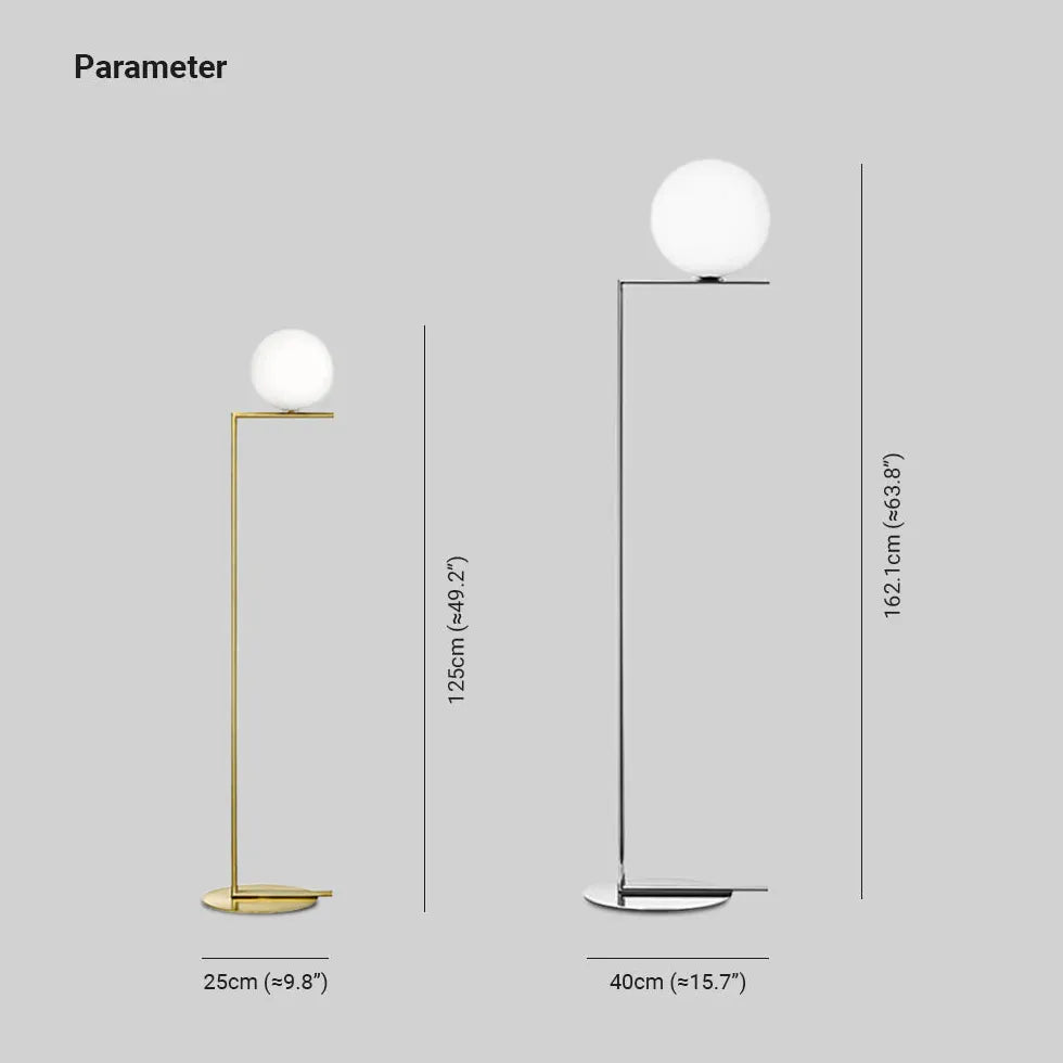 Weiße Kugel Minimalistische Stehlampe