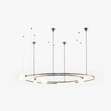 Metal Ring White Globe Pendant Light