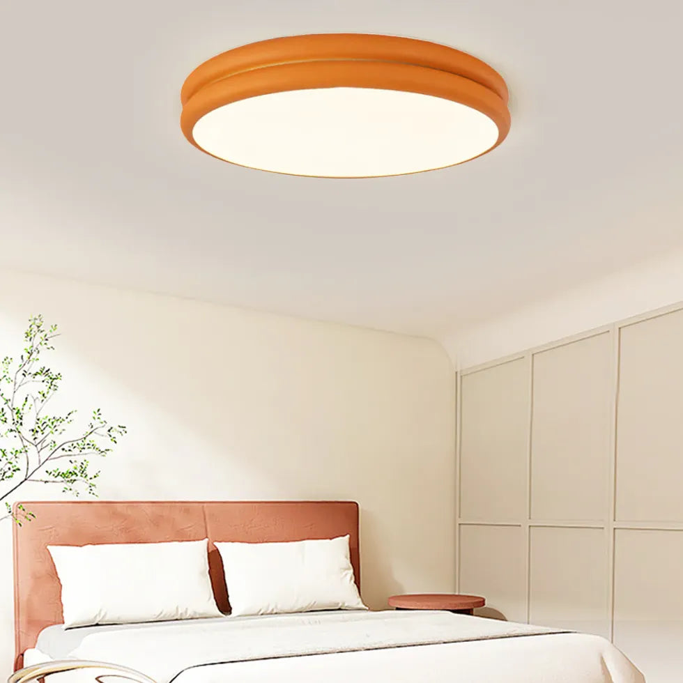 Round Cake Modern Bedroom Flush Ceiling Lights