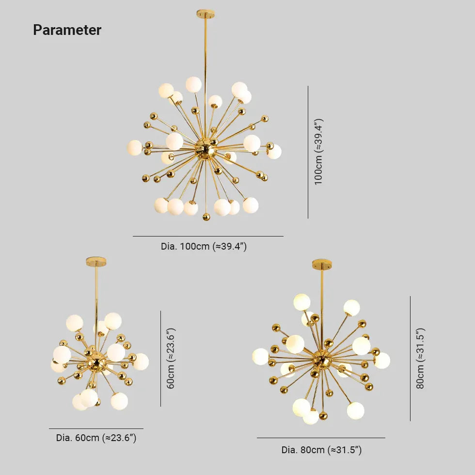 Star Radiation Modern Gold Chandelier