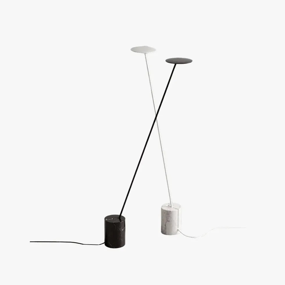 Tilted Minimalist Disc Floor Lamp