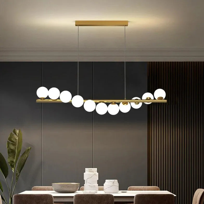 Round Glass Ball Linear Pendant Light