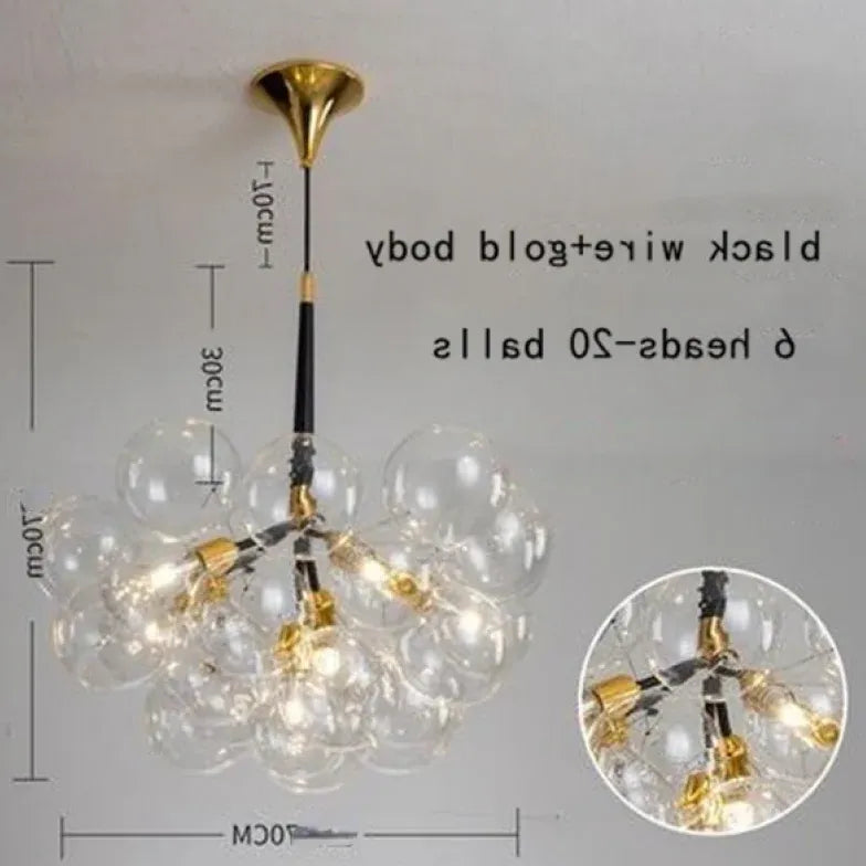 Transparent Glass Bubble Artistic Chandelier