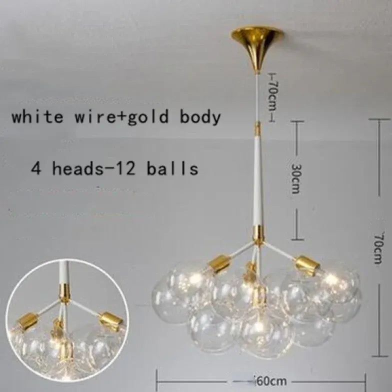 Transparent Glass Bubble Artistic Chandelier