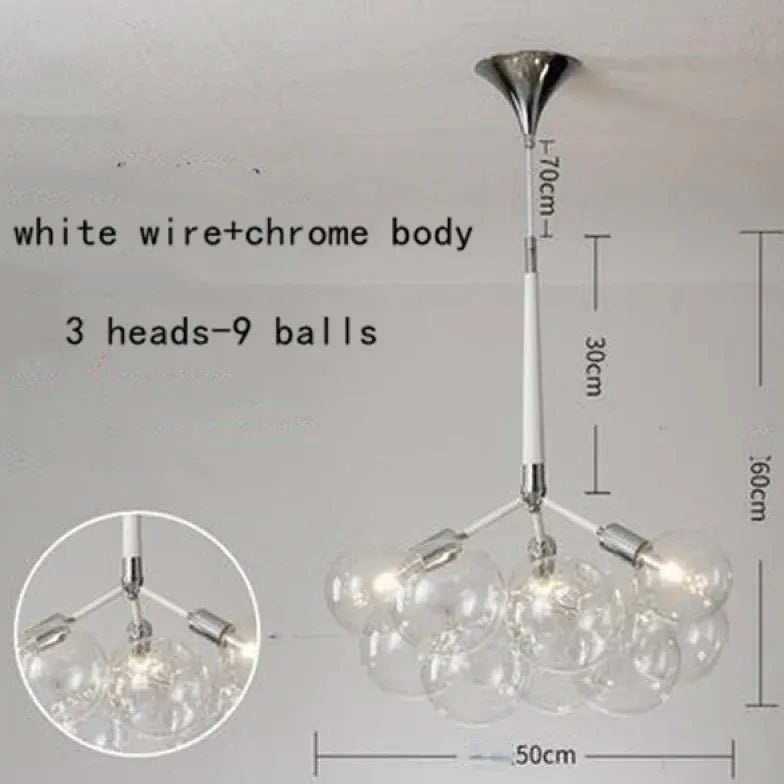 Transparent Glass Bubble Artistic Chandelier