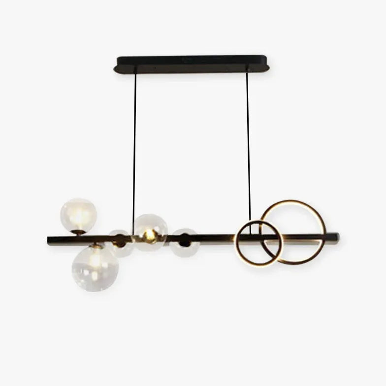 Circular Ring Glass Ball Multi-Head Pendant Light