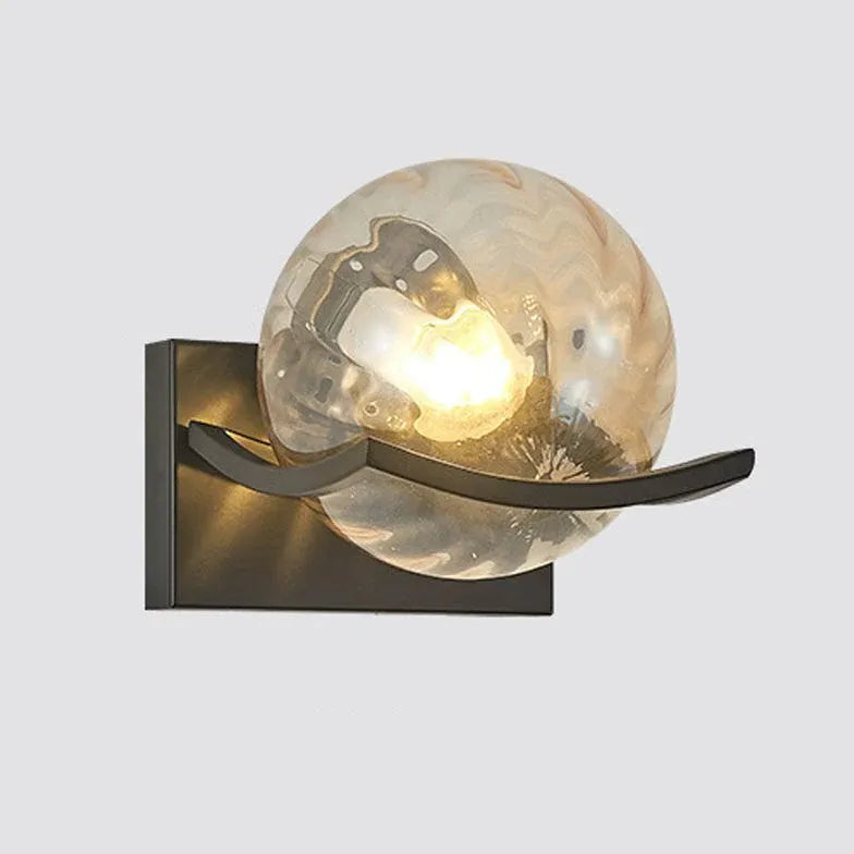 Wave Shaped Glass Ball Modern Wall Lights