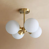 LED Deckenleuchte Gold Nordisch Einfach Milchweißer Ball - Clowas.de
