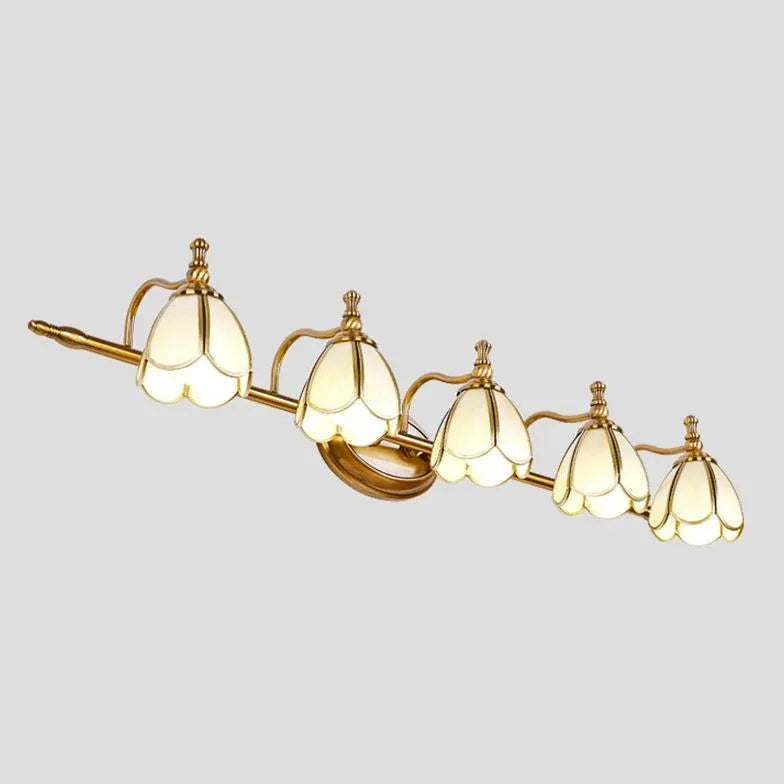 Classical Petal Gold Bathroom Wall Lights