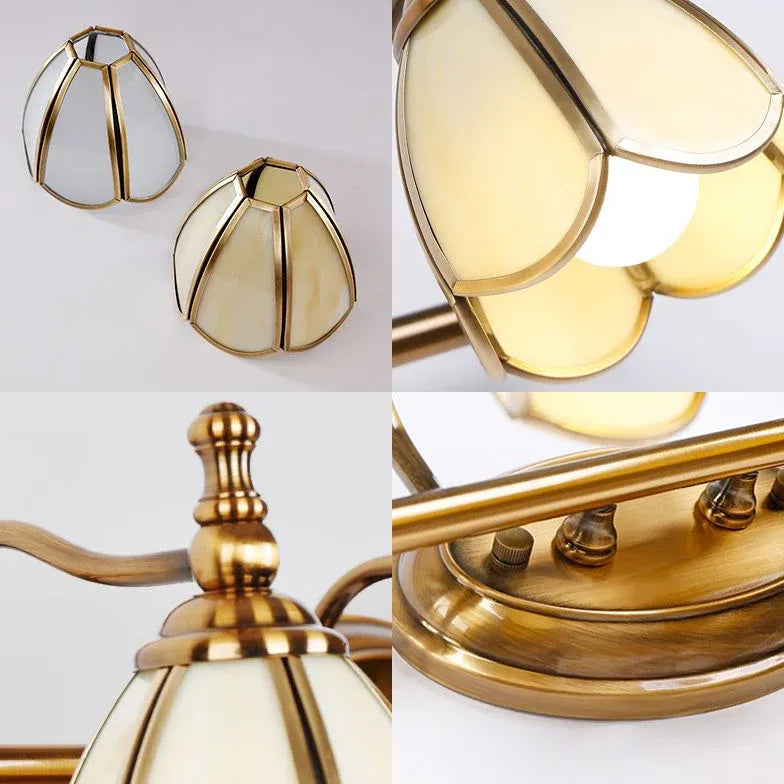 Classical Petal Gold Bathroom Wall Lights