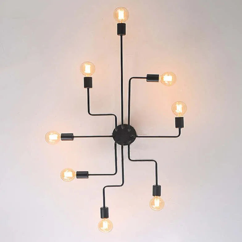 Molecule-Inspired Industrial Black Flush Ceiling Lights