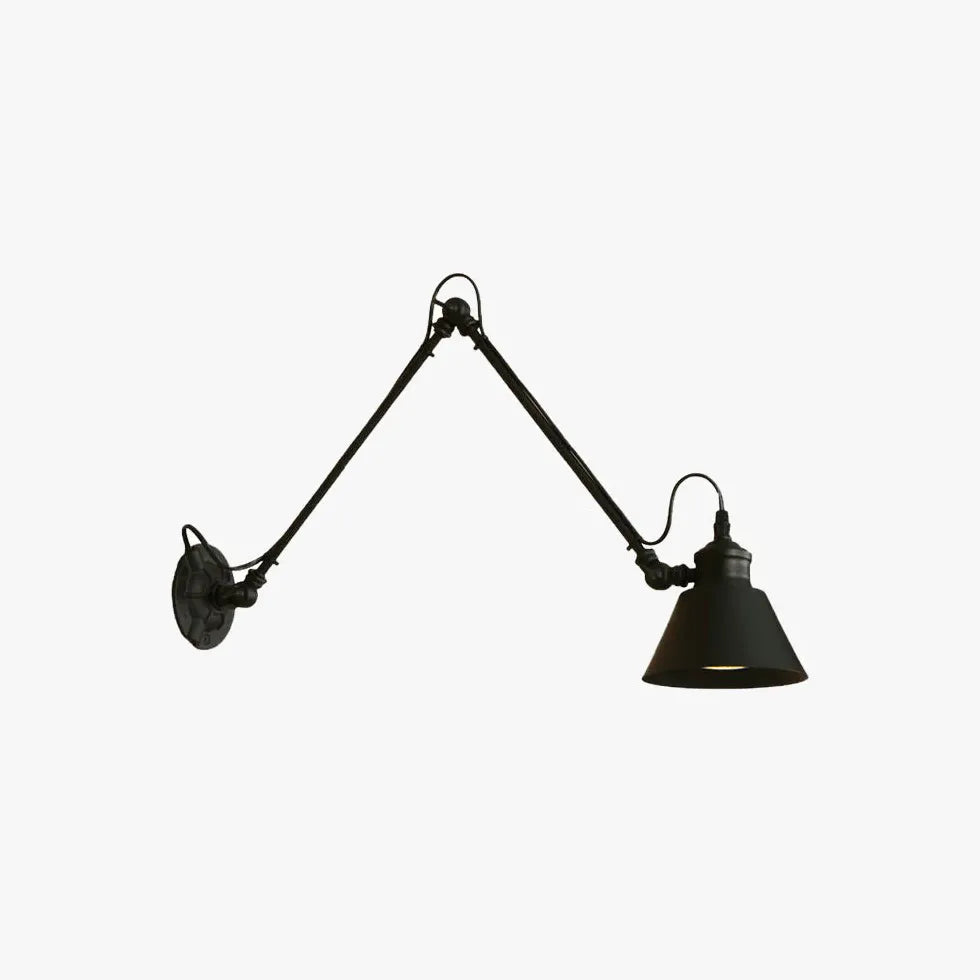 Vintage Wandleuchte Schwarz im verstellbaren Industrie-Design - Clowas.de