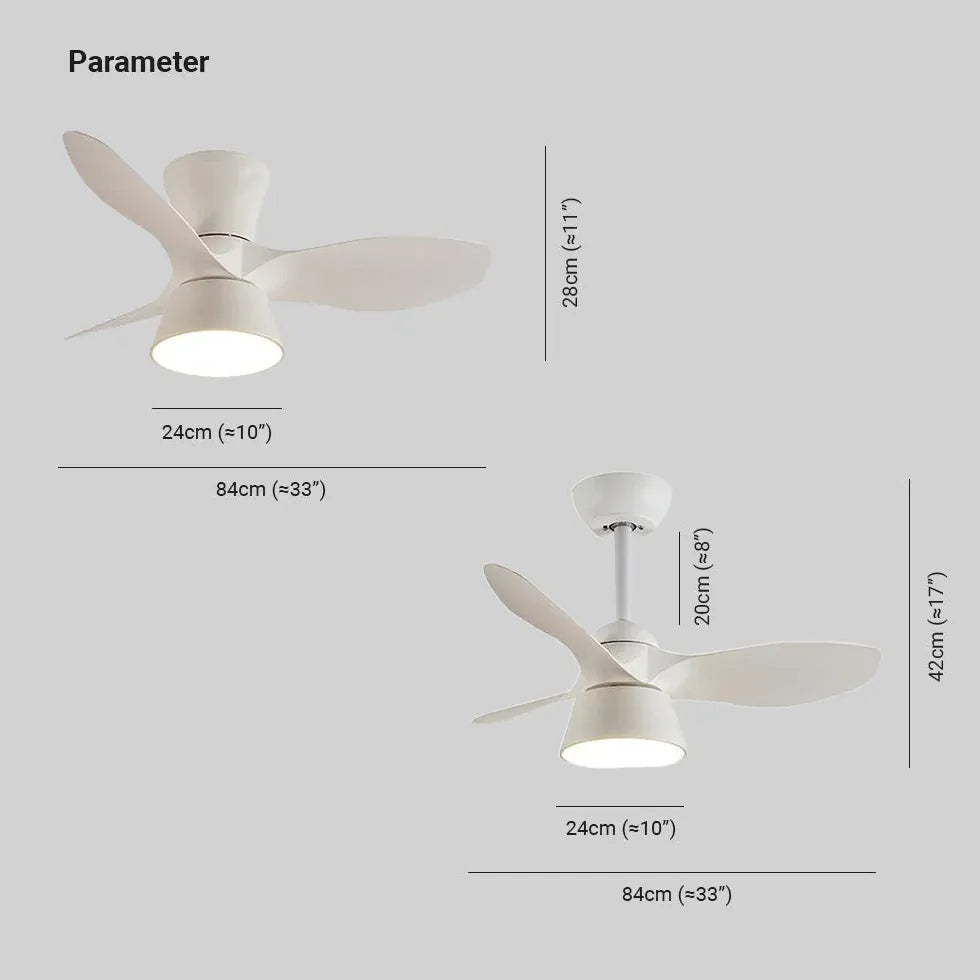 Drei-Blatt-minimalistische Deckenventilator mit Licht