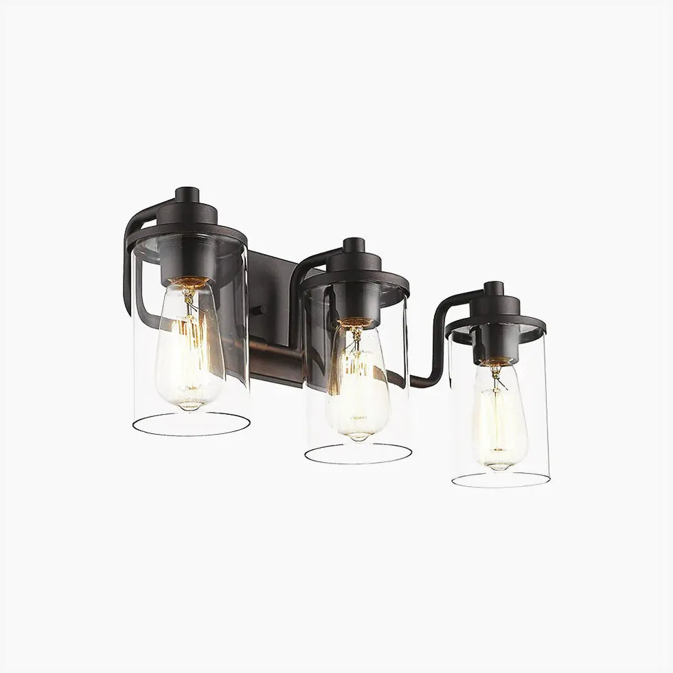 Wandlampe Industrial schwarz mit Vintage Glaslampenschirm - Clowas.de