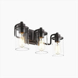 Wandlampe Industrial schwarz mit Vintage Glaslampenschirm - Clowas.de