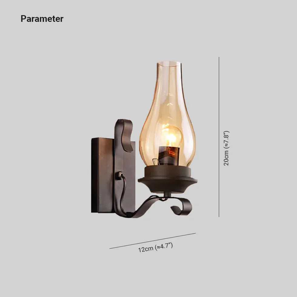wandleuchte arm schwarz Glasstil Retro Design - Clowas.de