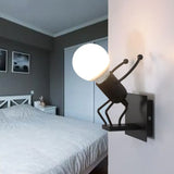 wandleuchte bett schwarz minimalistische menschen design - Clowas.de