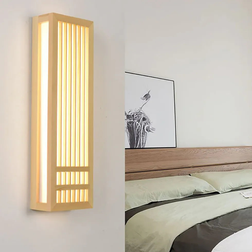 wandleuchte flach design nordisch schlichtes Holz - Clowas.de