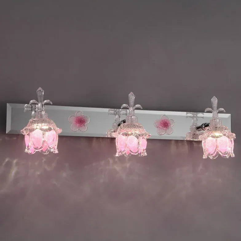 Wandleuchte für Badezimmer mit rosa Glasblumen - Clowas.de