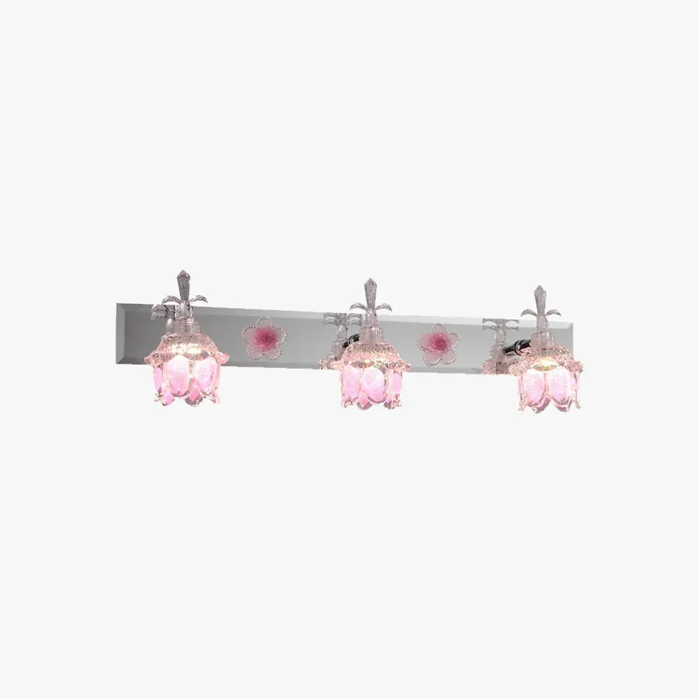 Wandleuchte für Badezimmer mit rosa Glasblumen - Clowas.de