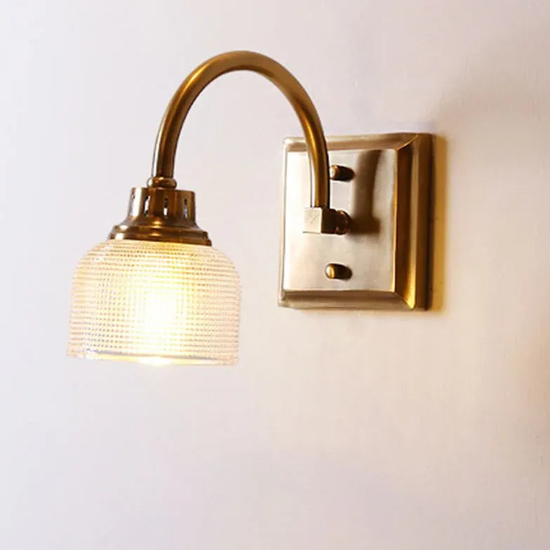 Wandleuchte Glas Vintage Retro Stil mit Arm - Clowas.de