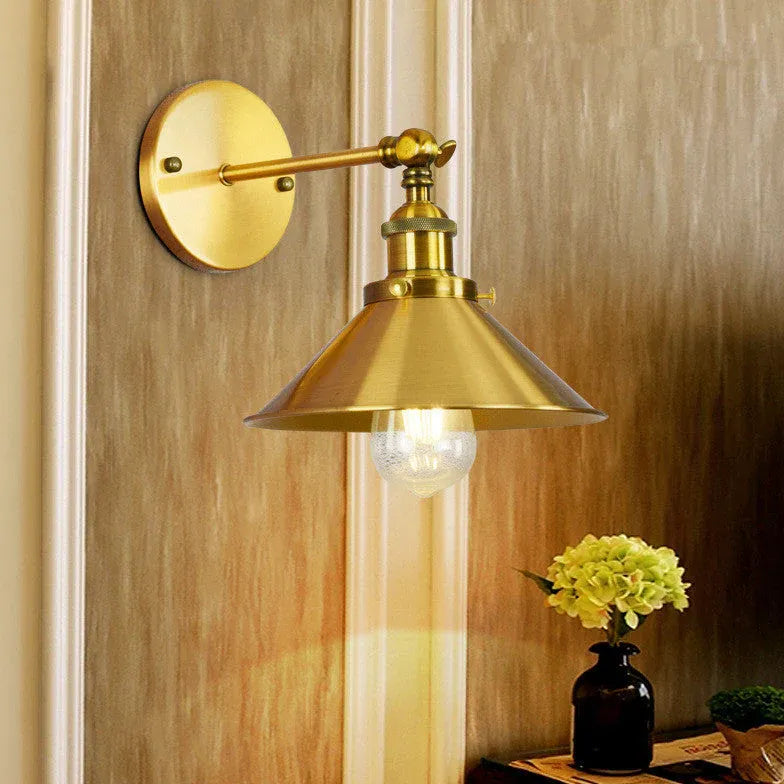 Wandleuchte Gold Vintage moderne faltbare Arm Beleuchtung - Clowas.de