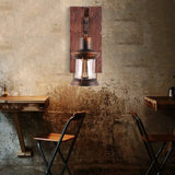 Wandleuchte Holz Schwarz Vintage Stil Holzdesign - Clowas.de