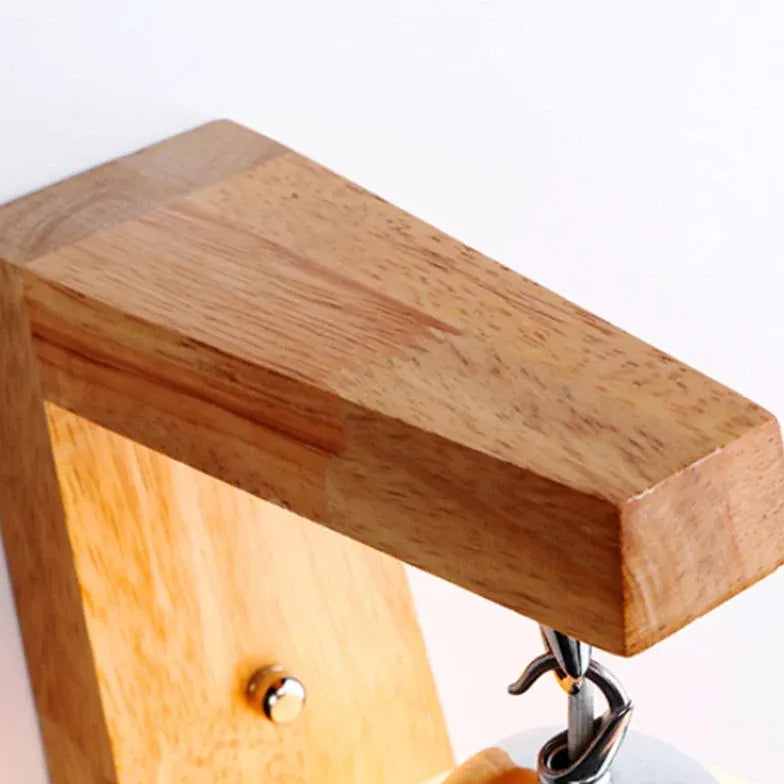 Wandleuchte Holz Weiß mit Rundem Kugel Minimalist - Clowas.de