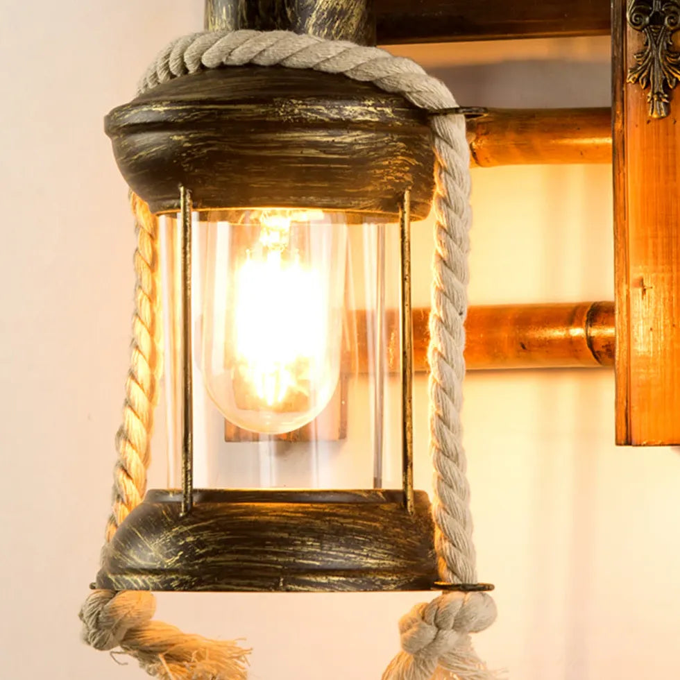 wandleuchte laterne vintage Holzdesign für gemütliche Räume - Clowas.de