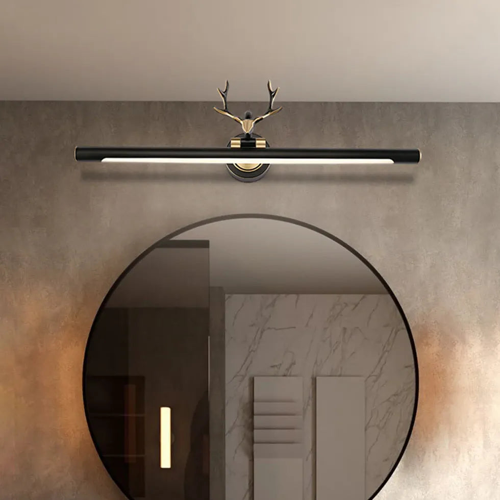 Wandleuchte linear schwarz im amerikanischen Antler Stil - Clowas.de