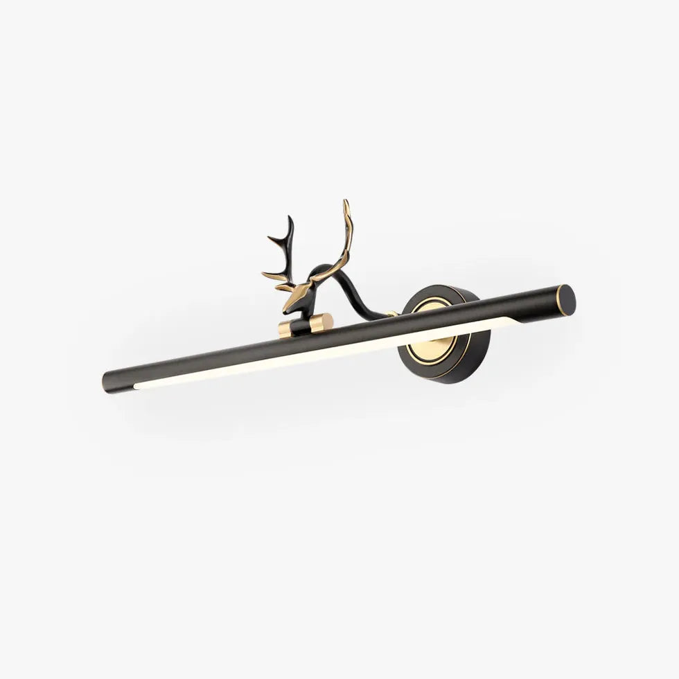 Wandleuchte linear schwarz im amerikanischen Antler Stil - Clowas.de