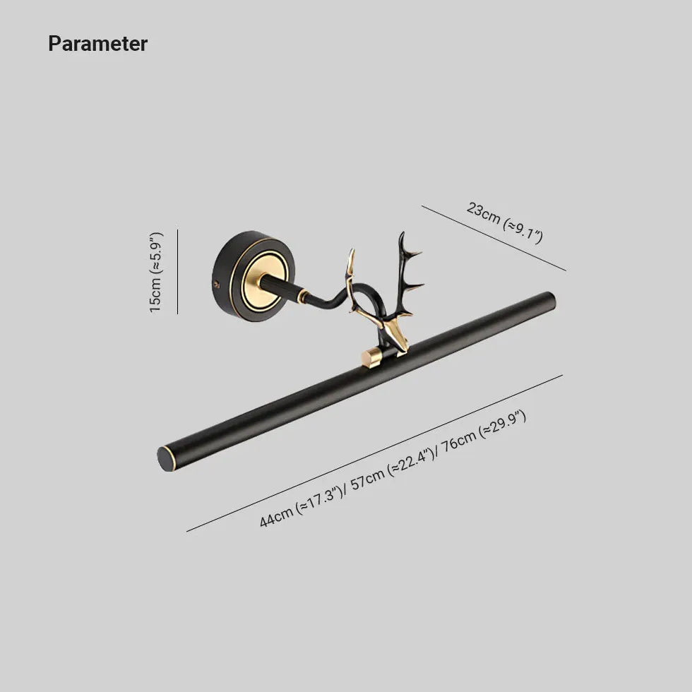 Wandleuchte linear schwarz im amerikanischen Antler Stil - Clowas.de