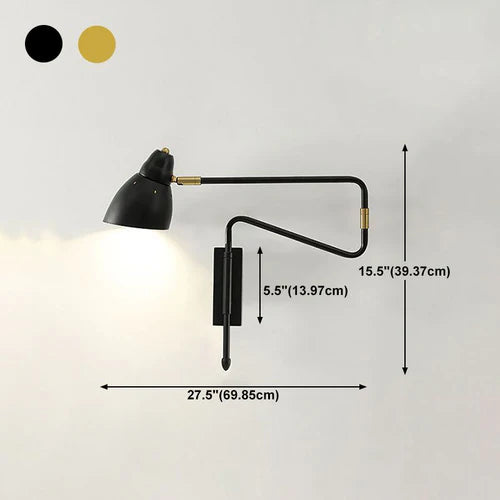 wandleuchte mit arm schwarz moderne minimalistische design - Clowas.de