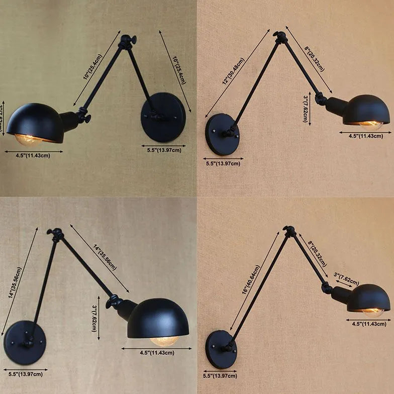 Wandleuchte mit Arm schwarz stilvolles modernes Design - Clowas.de