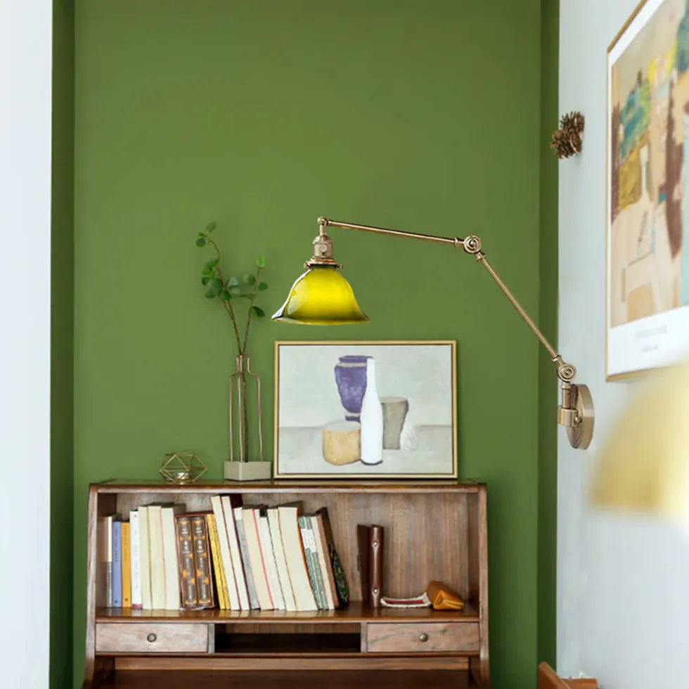 wandleuchte mit schirm elegante vintage design mit klapparm - Clowas.de