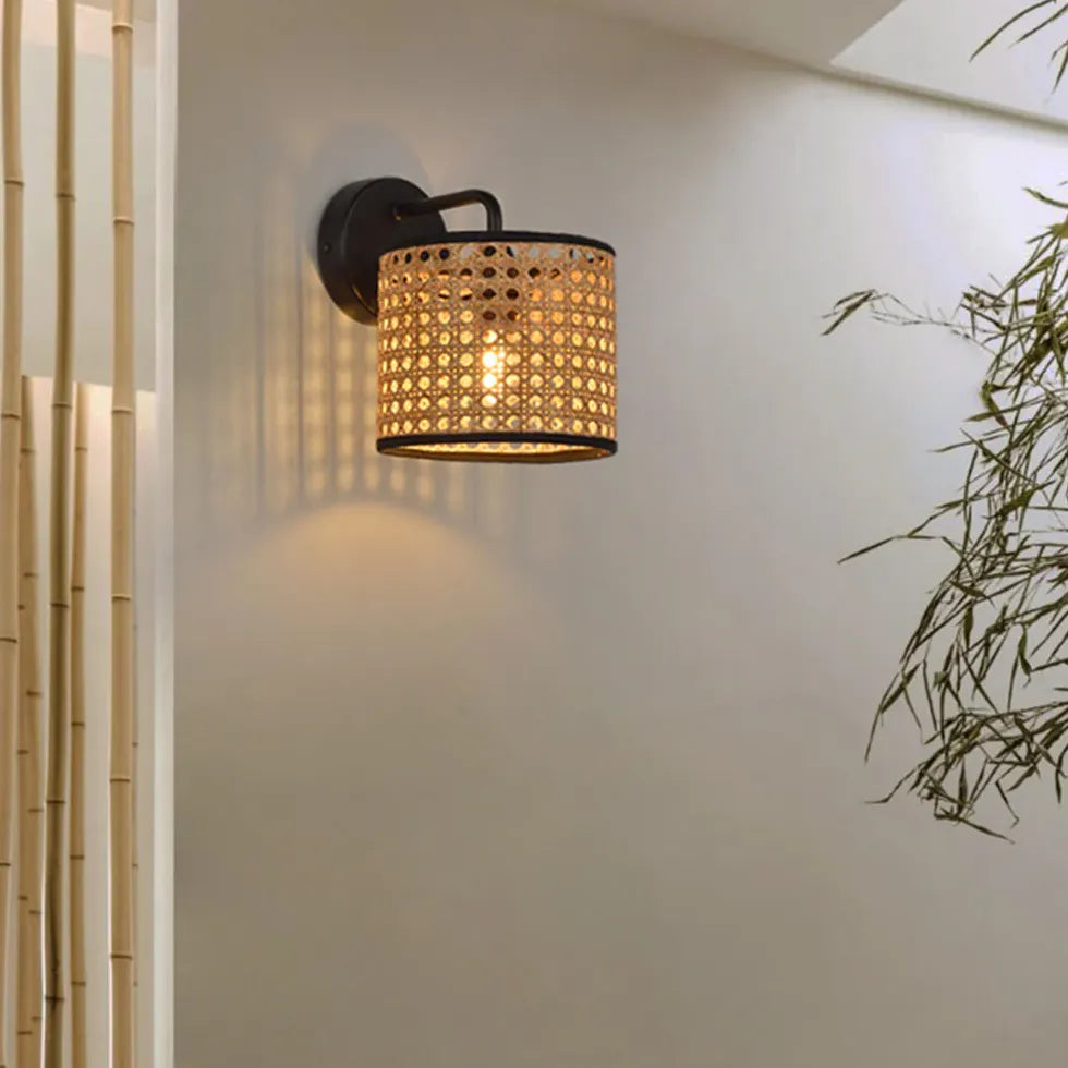 Wandleuchte Natur mit einfachem japanischem Bambusdesign - Clowas.de